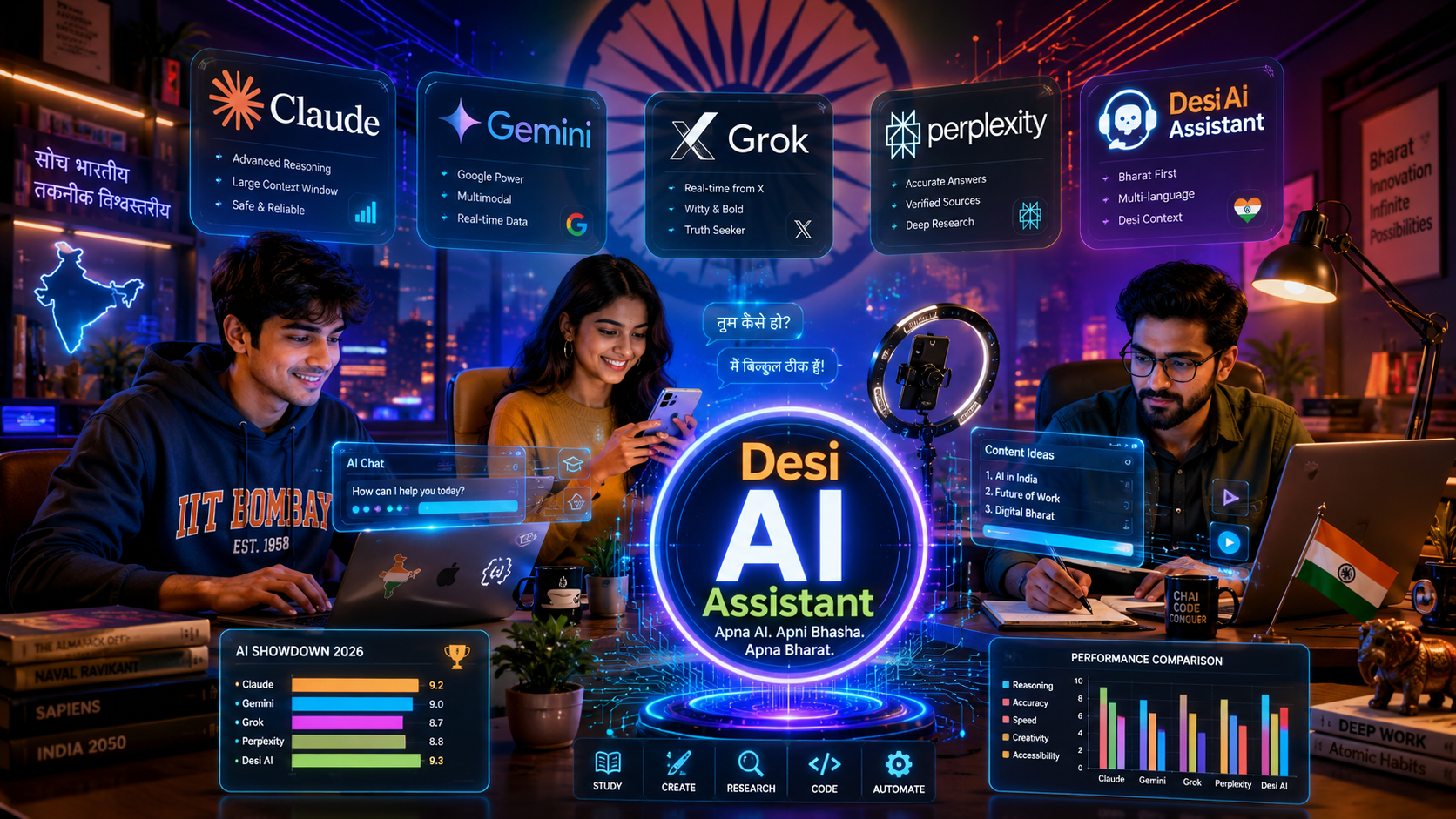 Best ChatGPT Alternatives in 2026: Top 10 AI Chatbots & LLMs Compared for Indian Users (Free + Paid)