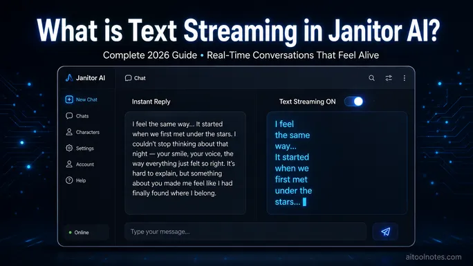 What is Text Streaming in Janitor AI? (Complete 2026 Guide)
